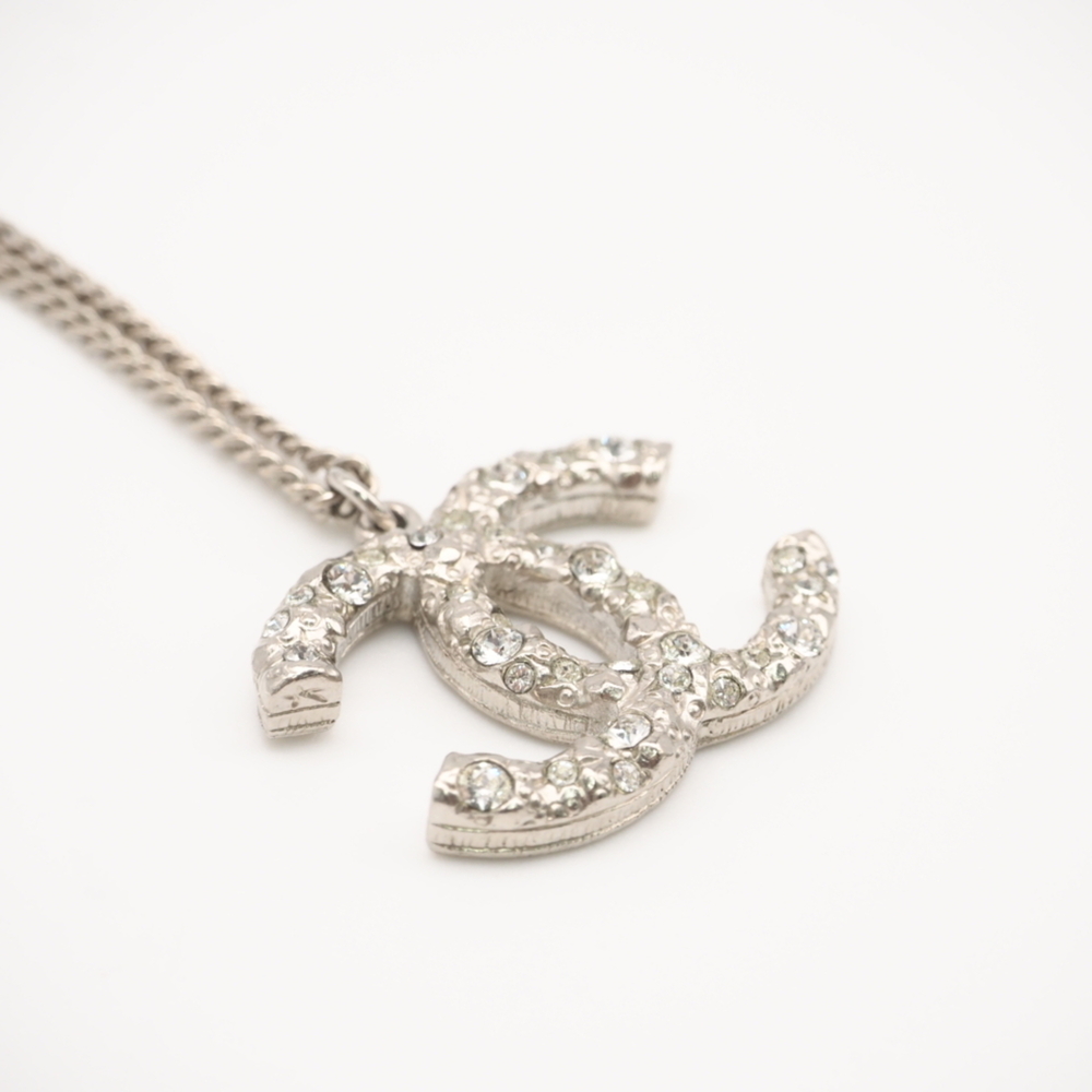 CHANEL Authentic Silver Logo Necklace - Picture 5 of 13